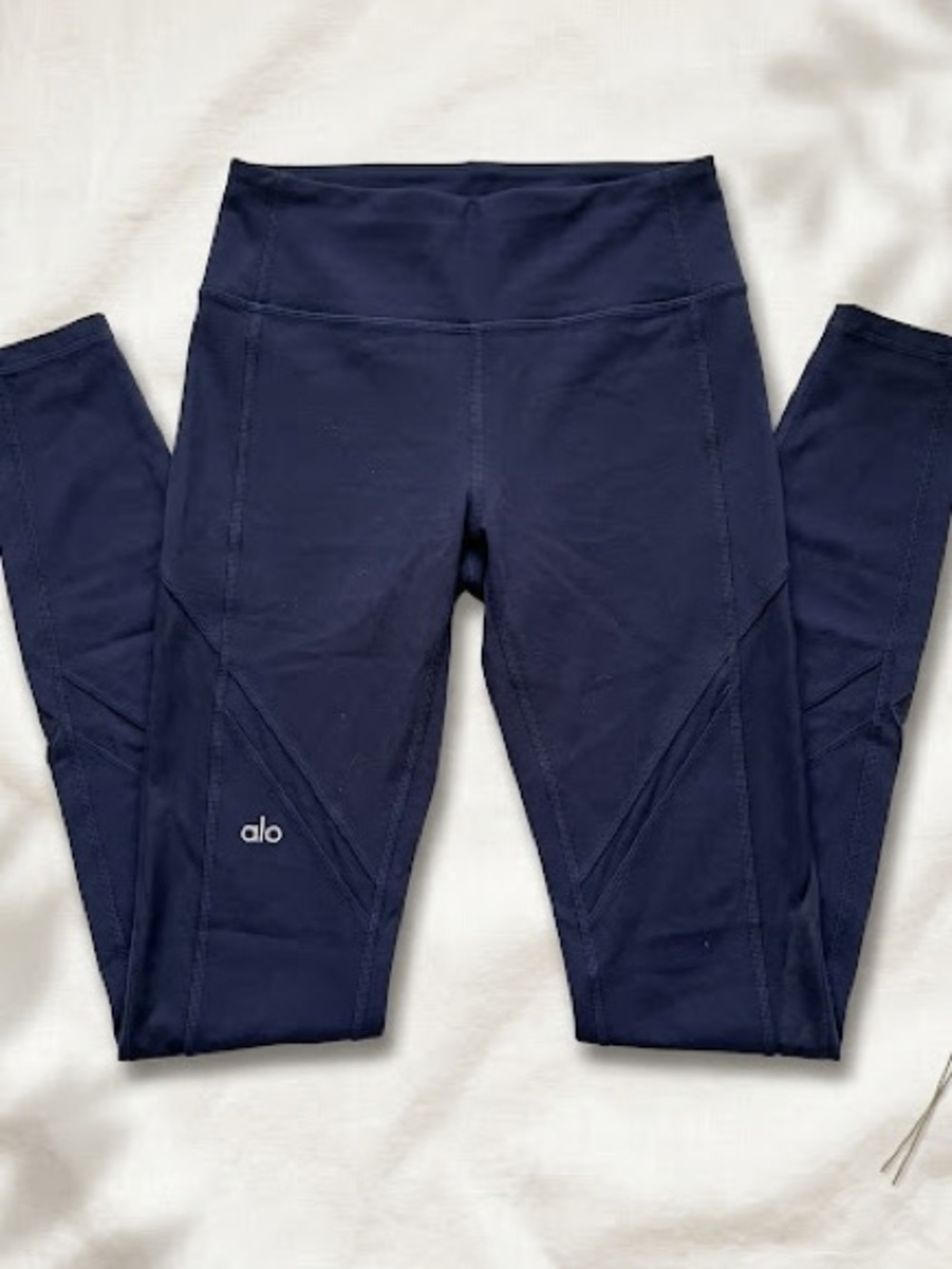 ALO Yoga Navy High-Waist Legging Mesh Panel Sheer Inset Size [S]